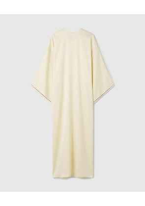 Stella McCartney - Pearl-Embellished Satin Maxi Dress, , Size: 42