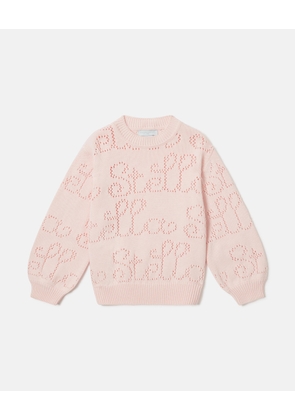 Stella McCartney - Stella Crocheted Sweatshirt, Woman, Pink, Size: 8