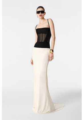 REVOLVE LOS ANGELES Nyah Floor-length Skirt in Black & White - Black,White. Size S (also in L, M, XL, XS, XXS).