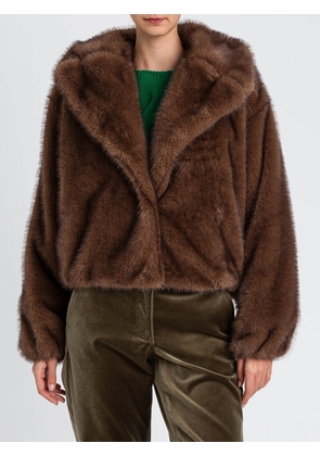 Fur Coat TWINSET ACTITUDE Woman color Brown