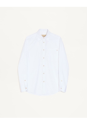 Valentino Valentino Oxford Cotton Shirt With Vgold Man WHITE 38