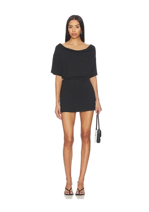 EB Denim Madeo Cowl Neck Dress in Black. Size L. Also in M, S, XS.