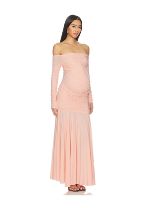 BUMPSUIT Airbrush Off The Shoulder Dress in Pink. Size L. Also in M, S, XL, XS.