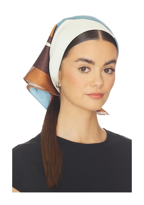 FAITHFULL THE BRAND Soleil Head Scarf in Brown,Baby Blue.