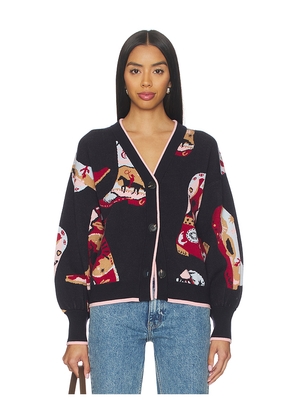 Never Fully Dressed Navy Cowboy Boots Cardigan in Navy. Size L. Also in M, S, XL, XS, XXL, XXXL.