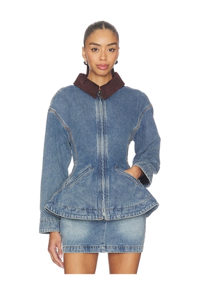 Line & Dot Mottle Jacket in Blue. Size S. Also in XS.