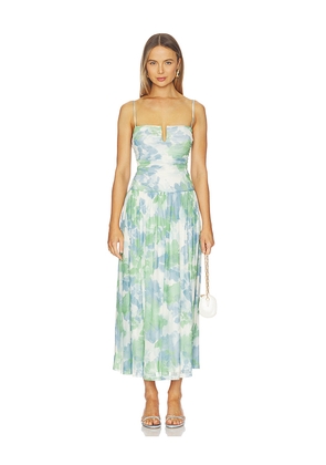 MINKPINK Carrie Mesh Maxi Dress in Green, Blue. Size L. Also in M, S, XL, XS.