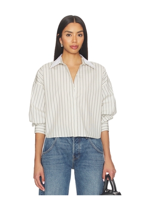 Rag & Bone Marin Stripe Layered Shirt in Cream. Size L. Also in M, S, XS.