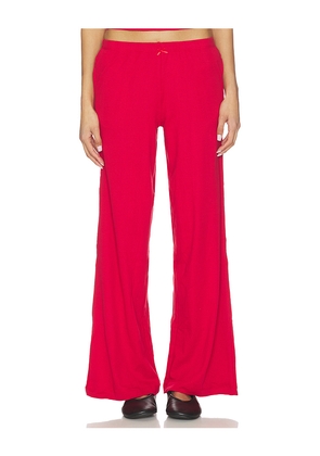 RAT BOI Pointelle Crop Pant in Red. Size L. Also in M, S, XL, XS, XXL.