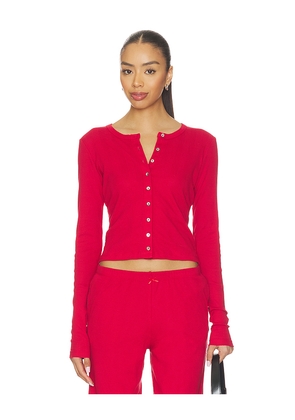 RAT BOI Pointelle Cardigan in Red. Size L. Also in M, S, XL, XS, XXL.