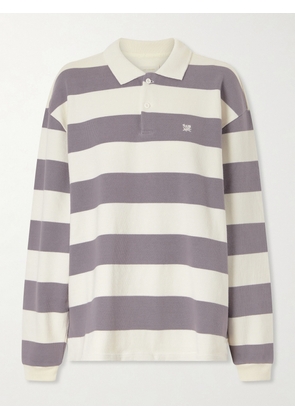 Aimé Leon Dore - Striped Cotton-jersey Polo Sweater - Gray - x small,small,medium