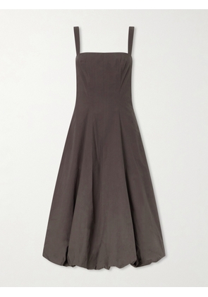Proenza Schouler White Label - Ella Cotton-poplin Midi Dress - Brown - US00,US0,US2,US4,US6,US8,US10,US12