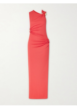 Christopher Esber - Callisto Trinity Embellished Ruched Ribbed-jersey Maxi Dress - Pink - UK 6,UK 8,UK 10,UK 12