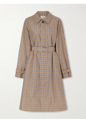 FRAME - Belted Checked Cotton-blend Trench Coat - Brown - x small,small,medium,large,x large