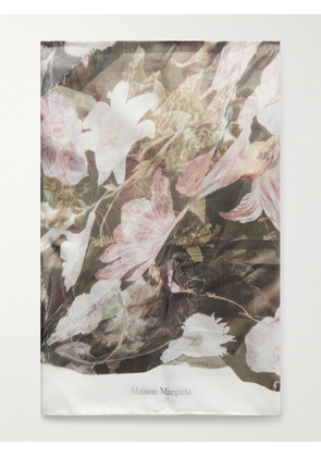 Maison Margiela - Floral-print Silk Scarf - Green - One size
