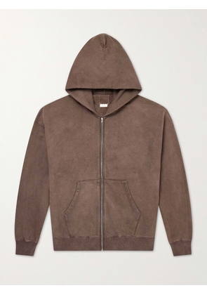 Visvim - Jumbo Cotton-Jersey Zip-Up Hoodie - Men - Brown - 2