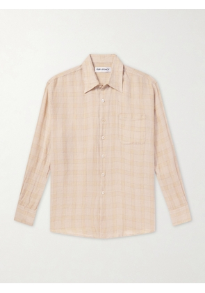 Our Legacy - Above Checked Linen-Gauze Shirt - Men - Orange - IT 44