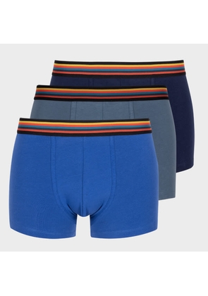 Paul Smith Blue Mixed Low-Rise 'Artist Stripe' Boxer Briefs Three Pack Multicolour