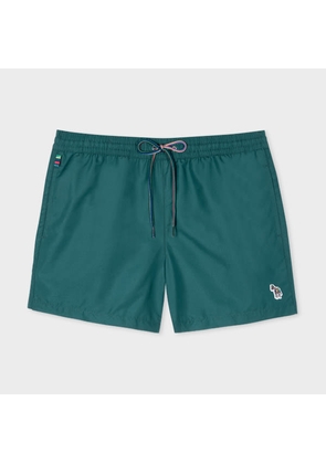 Paul Smith Teal Zebra Logo Swim Shorts Green