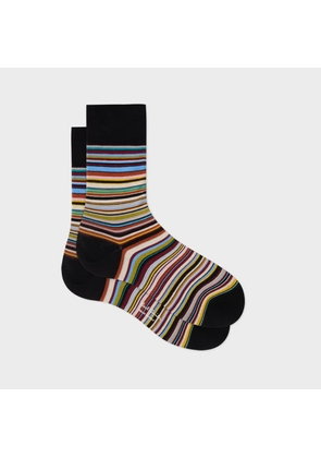 Paul Smith Black 'Signature Stripe' Socks Multicolour