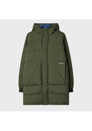 PS Paul Smith Green Recycled-Nylon Long Wadded Coat