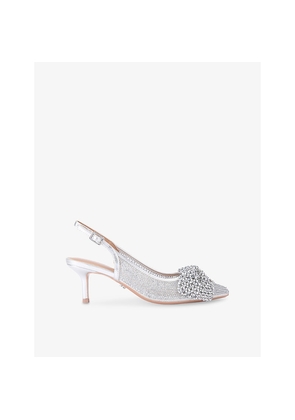 Womens Carvela Chiara Bow Woven Slingback Courts