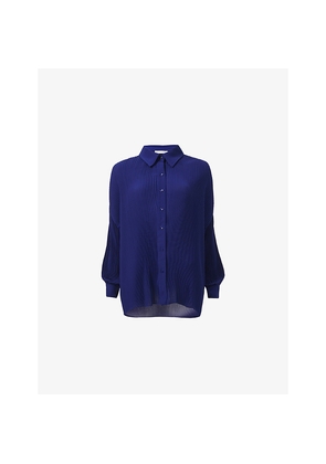 Womens Leem Long-Sleeve Plisse Woven Shirt