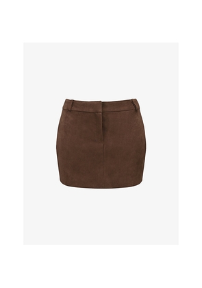 Womens House of CB Adelise Faux-Suede Mini Skirt