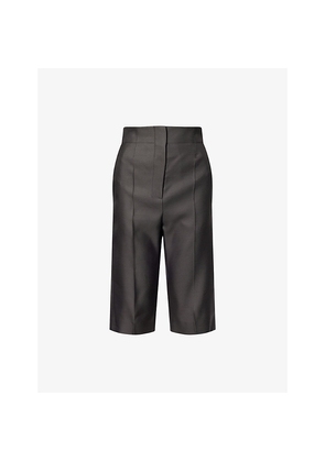 Womens Khaite Raelle Wool-Silk Blend Shorts