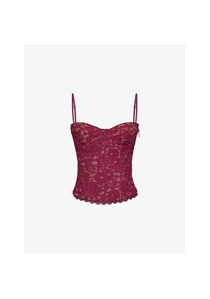 Womens House of CB Rania Floral Lace Corset Top