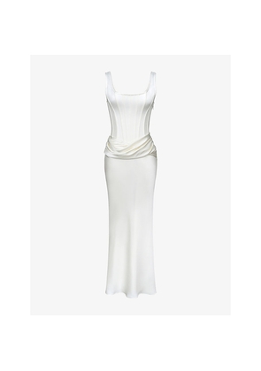 Womens House of CB Kira Satin Gathered Maxi Dress