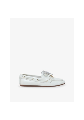 Womens Maje Branded Leather Boat Shoes