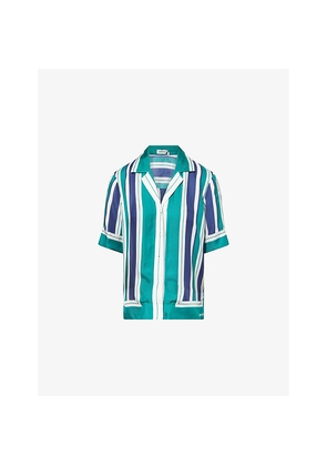 Womens Simkhai Koda Striped Button-Down Silk-Blend Shirt