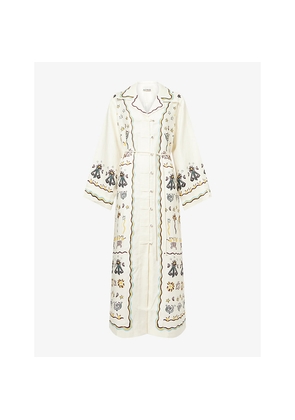 Womens Alemais Sun Dancer Linen Shirt Dress