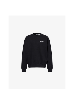 Mens Off-White Off-Logo Crewneck Cotton Sweatshirt