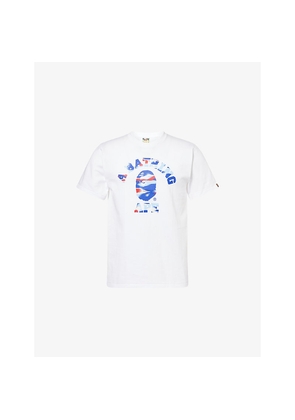 Mens A Bathing Ape Camo Logo-Print Cotton T-Shirt