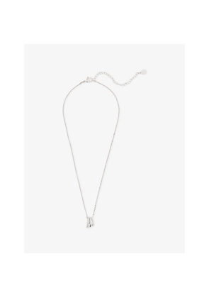 Womens Swarovski Hyperbola Rhodium-Plated and Cubic Zirconia Pendant Necklace