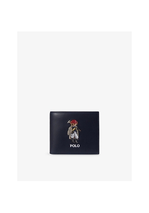 Mens Polo Ralph Lauren Bear-Embroidered Leather Billfold Wallet