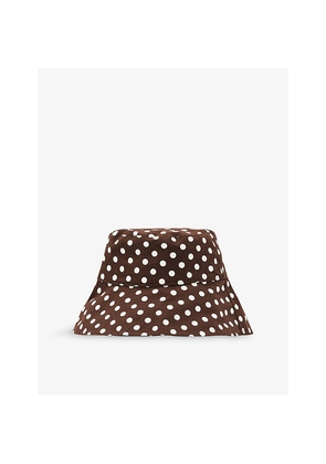 Womens Reiss Paloma Polka-Dot Cotton Bucket Hat