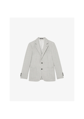Mens Reiss Canty Houndstooth Single-Breasted Stretch-Woven Blazer
