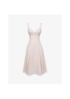 Womens House of CB Carlotta V-Neck Woven Midi Dress