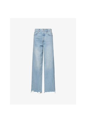 Womens Frame The Collegiate Wide-Leg Denim Jeans