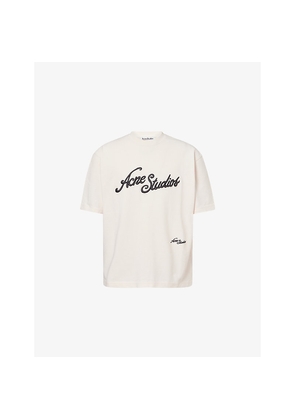 Mens Acne Studios Exford Logo-Emboridered Cotton T-Shirt