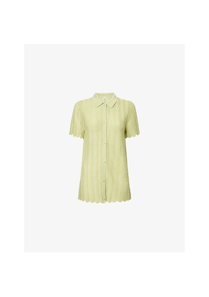 Womens Devon Windsor Irene Open-Knit Shirt