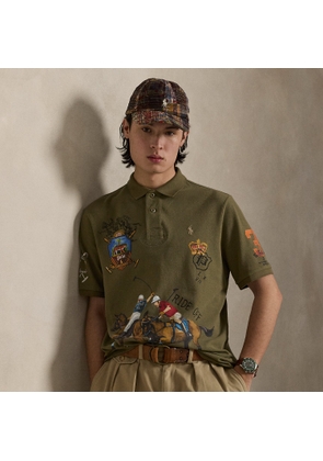 Classic Fit Mesh Graphic Polo Shirt