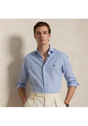 Custom Fit Houndstooth Linen-Blend Shirt