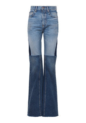 Chloé Patchwork Rigid High-Rise Flared-Leg Jeans - Moda Operandi