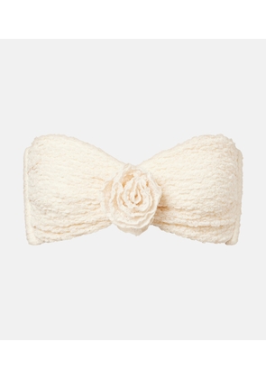 Montce Rosa floral-applique bandeau bikini top