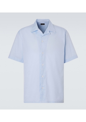 Brioni Striped cotton poplin bowling shirt