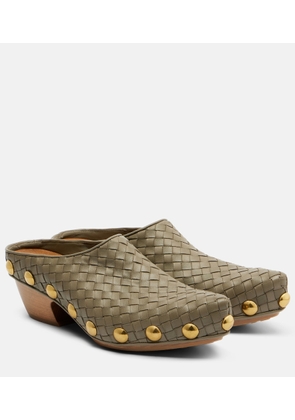 Bottega Veneta Gondola Intrecciato studded leather clogs